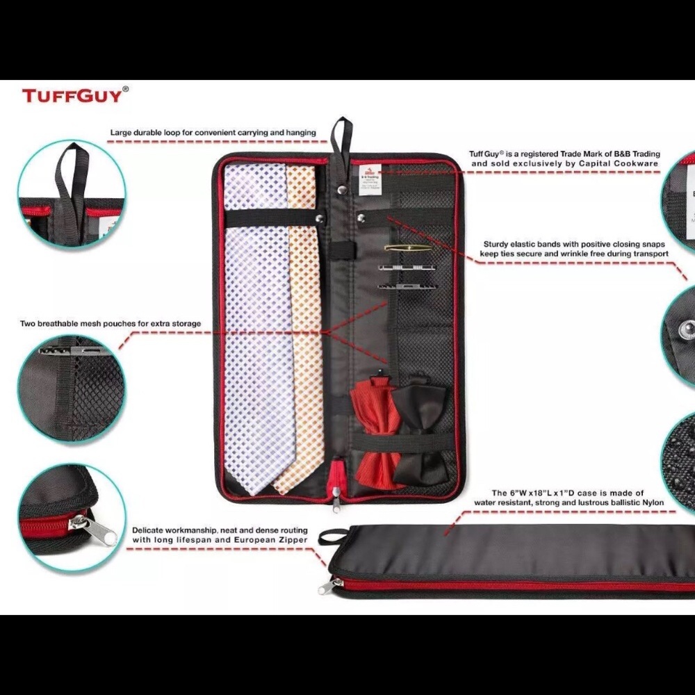 New Neck tie travel organizer bag bow tie gift Valentines Mens gift